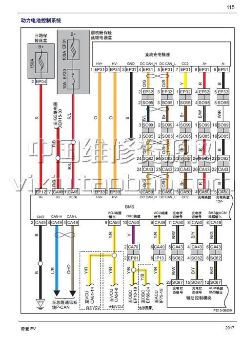 吉利帝豪ev300电动汽车电路图识读