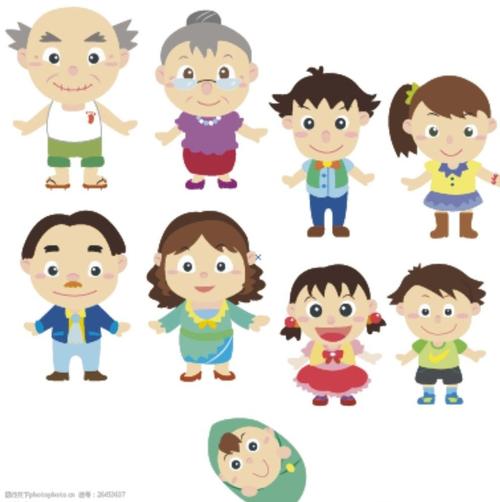 卡通一家人图片