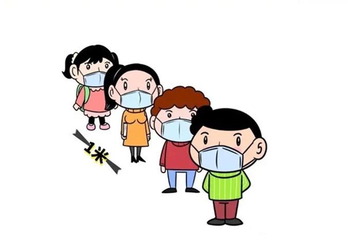 为了让孩子们直观感受一米的距离,在佩戴口罩的同时牢记"保持一米