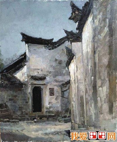 乡村风景油画写生作品