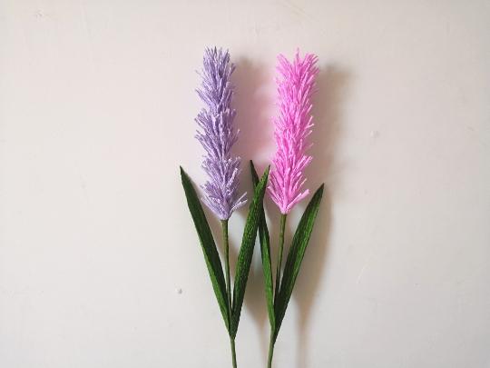 皱纹纸成品薰衣草纸艺花褶皱纸手工diy手工课手作劳技