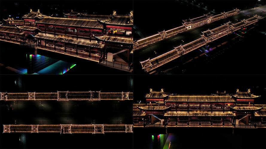 【4k】宁海兴宁廊桥夜景