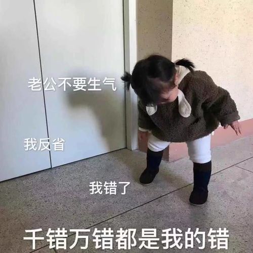 萌娃表情包:老公不要生气嘛,千错万错都是我的错!