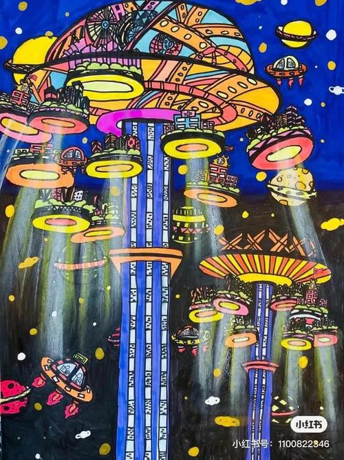 科技未来,超级棒的少儿科幻绘画素材欣赏,39种哦,不要