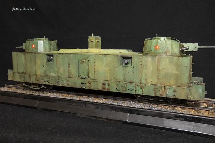 水野シゲユキ 本人出品 1/35 ソビエト军 装甲列车编成 pl-37完成品