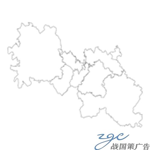 自贡市地图轮廓拼图水系卫星素材行政区划电子版ai矢量定制打印