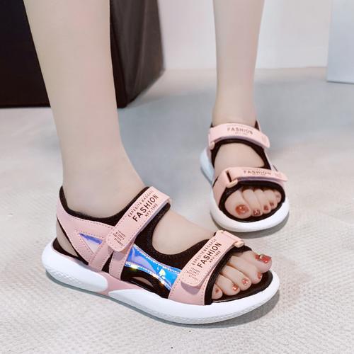 枫述14岁女孩凉鞋夏15大童平底露趾17初中18高中学生11 13少女鞋子16