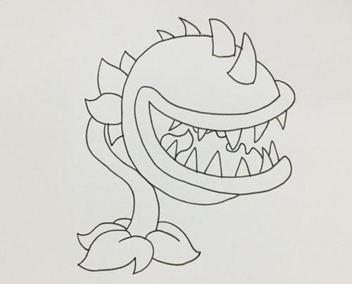 花朵简笔画彩色食人花简笔画步骤 花朵简笔画