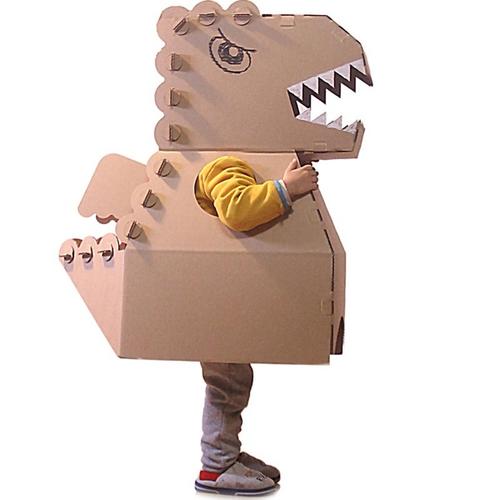 购客纸箱纸音抖壳同*玩具款 儿童可穿diy恐龙模型纸板手工幼儿园_易购