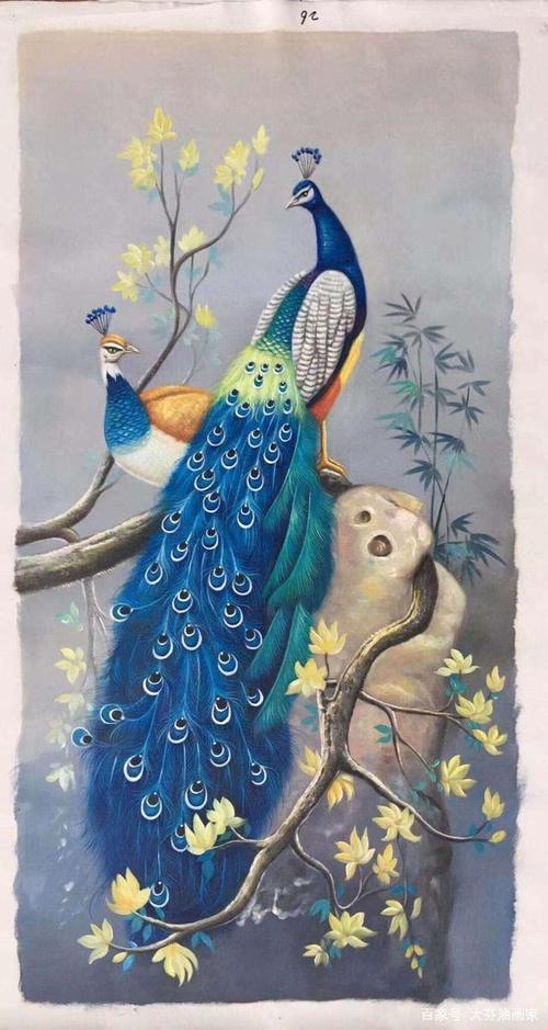 大芬油画孔雀图欣赏