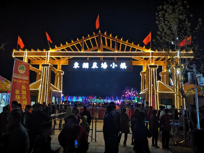 安阳东湖农场小镇景区夜景