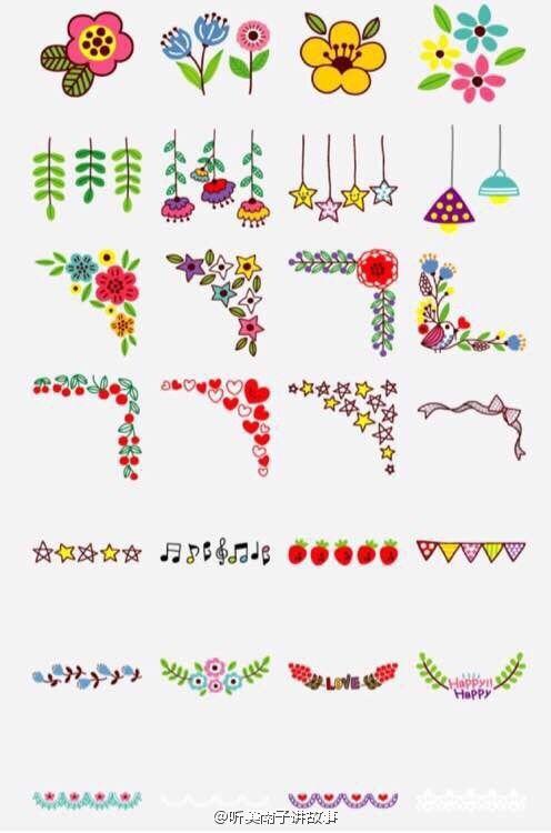 作者佚名.#手帐素材插画手绘##艺术范