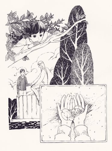 杂志黑白插图