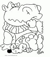 可爱河马简笔画[15p]_动物简笔画(涂色图片) - 【宝宝