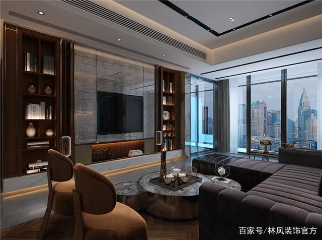 沈阳156平三室两厅港式轻奢风格装修效果图