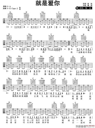 陶喆《就是爱你》吉他谱