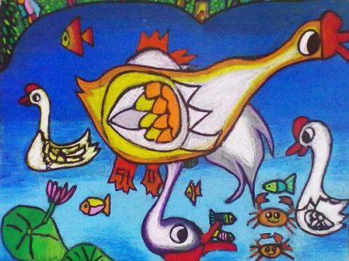 儿童画鹅图片大全大图