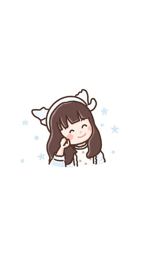 可爱卡通小女生手绘图片手机壁纸