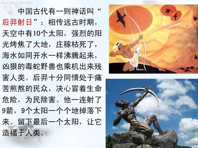 中国古代有一则神话叫" 后羿射日":相传远古时期, 天空中有10个太阳