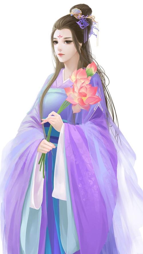 手绘—人物—古风系列—蓝,紫