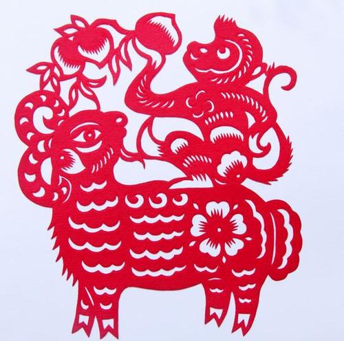 羊年剪纸羊身上骑着猴子的寓意和羊年剪纸图案教程