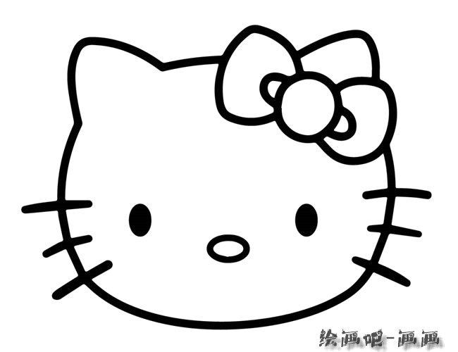 动漫人物简笔画:kitty猫大头贴的简单画法