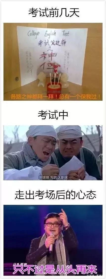 爆笑图片:考试时真实的心理变化