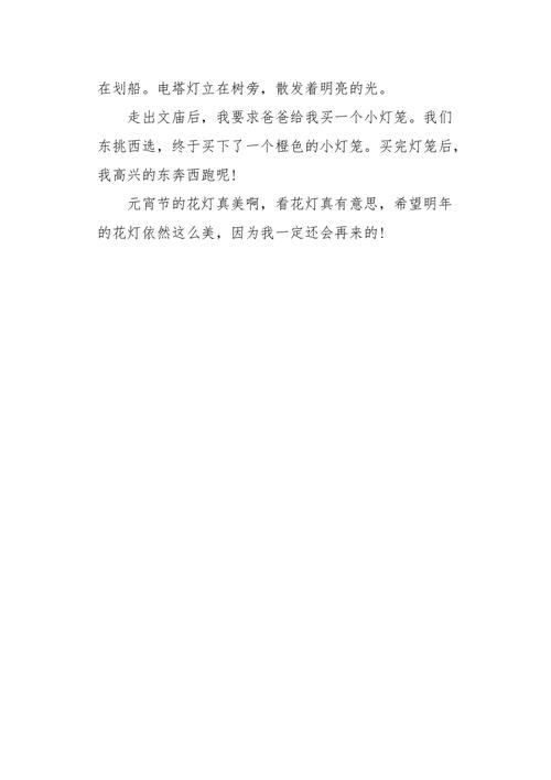五年级作文叙事元宵节看花灯450字