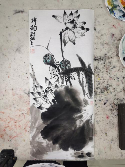 国画写意—墨荷_国画_信业悦都汇攻略_绘画_生日_写意