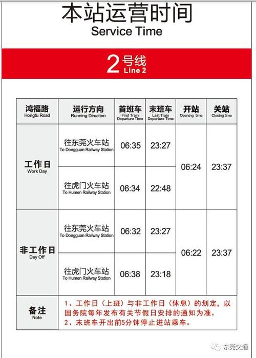 12月31日东莞地铁2号线尾班车时间有变鸿福路站上下车注意