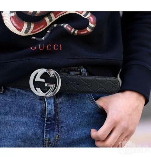 gucci古驰 2017年新款男士 银色双g logo压纹 牛皮腰带皮带