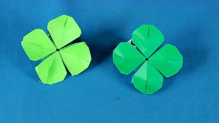 1清新四叶草折纸,好运带给你,做法简单看一遍就能学会,折纸大全  01