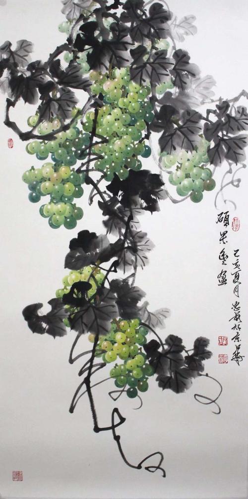 当代国画葡萄大师,画家胡忠前作品欣赏