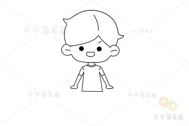 兄弟简笔画步骤教程男孩简笔画
