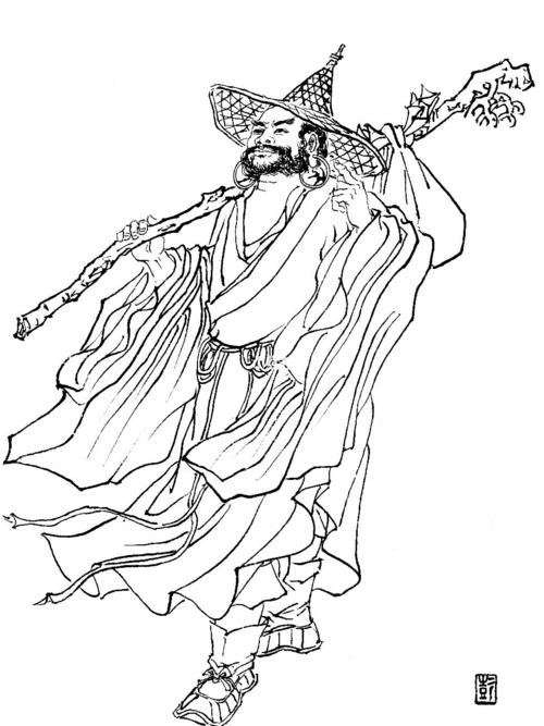 中国古代神话人物,历史人物线描稿_工笔人物_文化_绘画