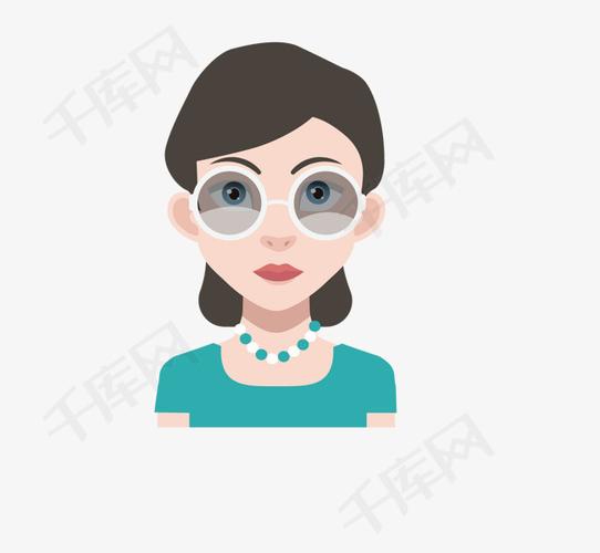 戴眼镜的卡通女人