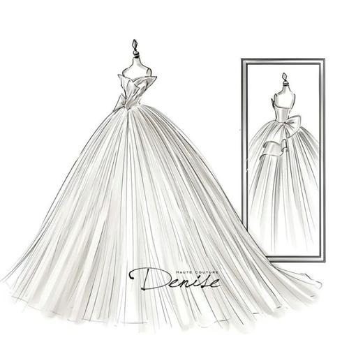 时装效果图丨denise婚纱设计稿与成品
