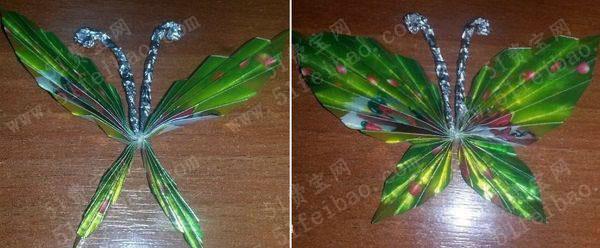 糖果包装纸做diy折纸蝴蝶教程