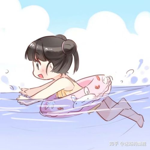 求大神一张图片 一个小女孩带着一个游泳圈 动画类的 很可爱?
