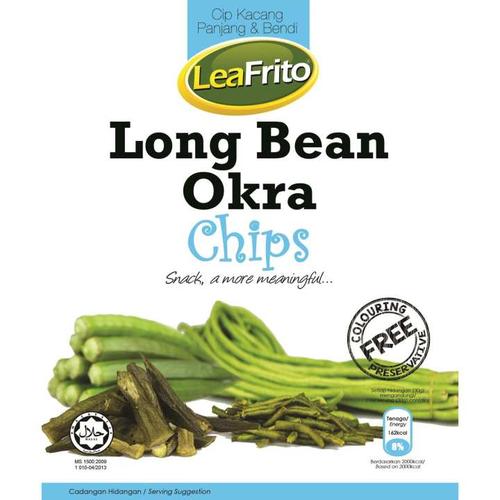 leafrito long bean & okra chips 50g