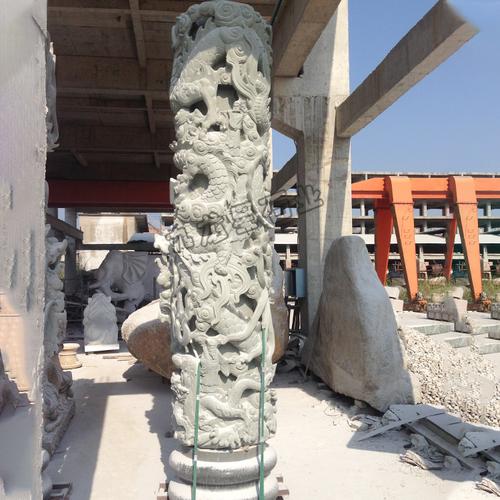 浮雕龙柱图片 石雕龙柱雕刻图案