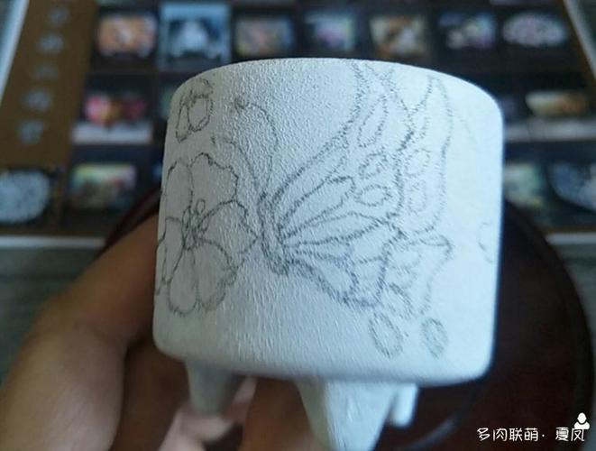 多肉手绘花盆教程