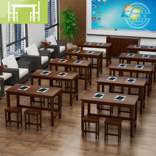 逸家伴侣幼儿园儿童小学生课桌椅套装补习班辅导班学校双人实木培训桌