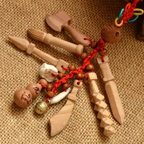 儿童桃木辟邪剑挂