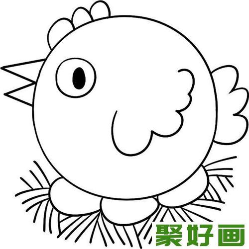 趣味简笔画孵蛋的母鸡绘画步骤