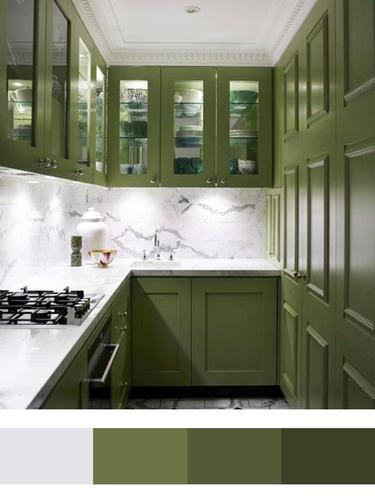 装修灵感|厨房橱柜的6种配色分享|绿色系