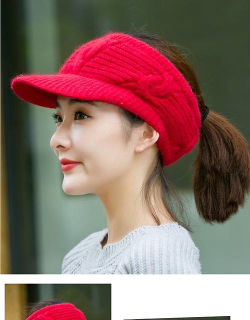 2020新款帽子女士空顶遮阳帽秋冬天简约毛线帽子韩版针织帽保暖运动