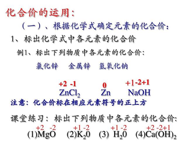 初中化学上册化合价ppt