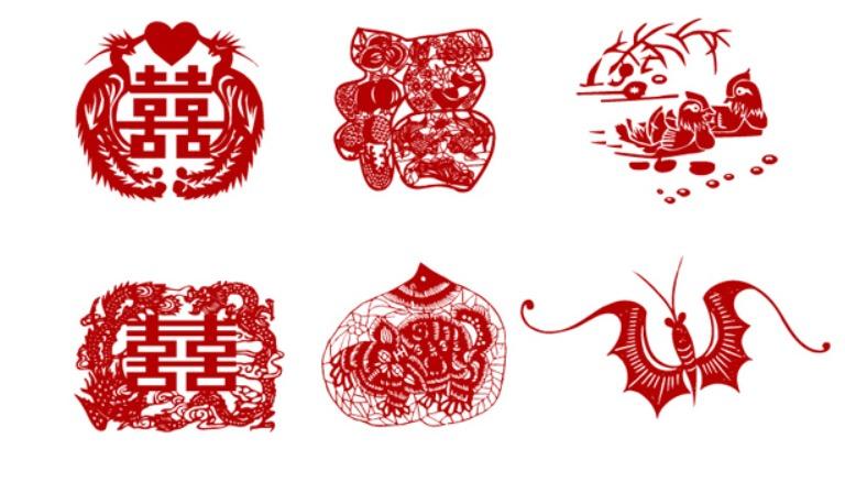 窗花剪纸,寓意吉祥如意,五福临门