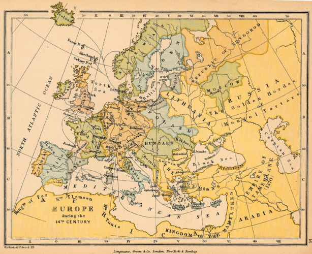 14世纪欧洲高清英文版地图